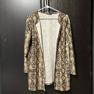 SHEIN Snake Skin Pattern Cardigan - Small - Brown Black and White